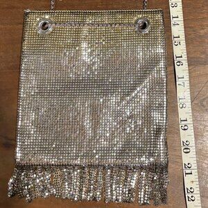 Vintage Whiting & Davis Silver Mesh  Shoulder Bag with Fringe